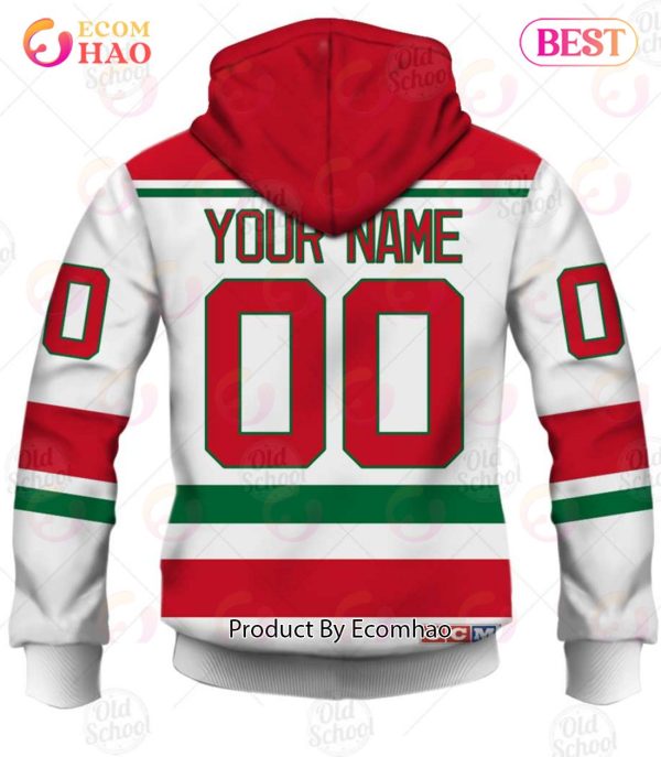 Personalized Vintage NHL New Jersey Devils Throwback Jersey White 3D Hoodie