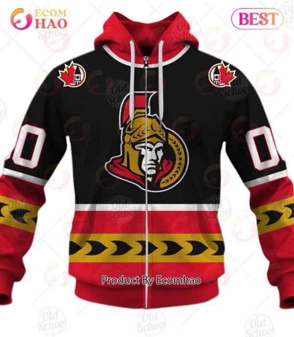 Personalized Vintage NHL Ottawa Senators Jersey 3D Hoodie