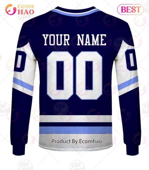 Personalized Vintage NHL Pittsburgh Penguins Navy Blue Jersey 3D Hoodie