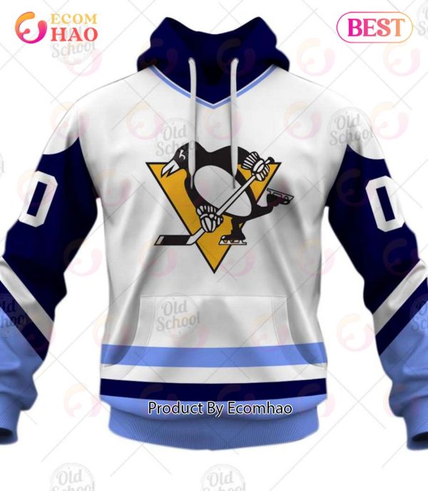 Personalized Vintage NHL Pittsburgh Penguins White Jersey 3D Hoodie