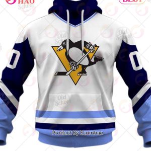Personalized Vintage NHL Pittsburgh Penguins White Jersey 3D Hoodie