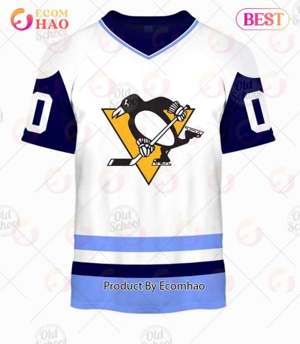 Personalized Vintage NHL Pittsburgh Penguins White Jersey 3D Hoodie