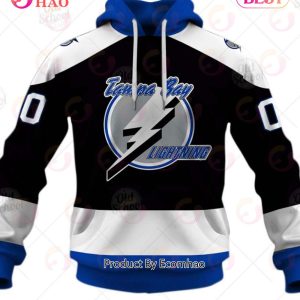 Personalized Vintage NHL Tampa Bay Lightning Black Jersey 3D Hoodie