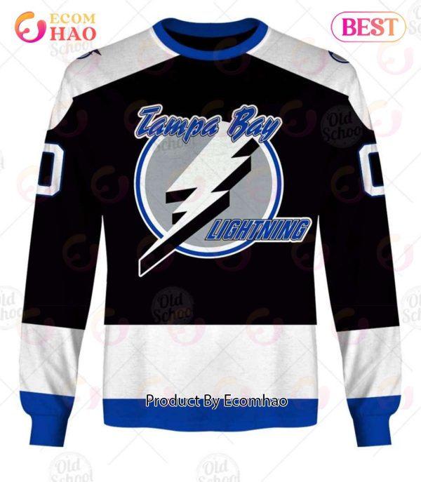 Personalized Vintage NHL Tampa Bay Lightning Black Jersey 3D Hoodie