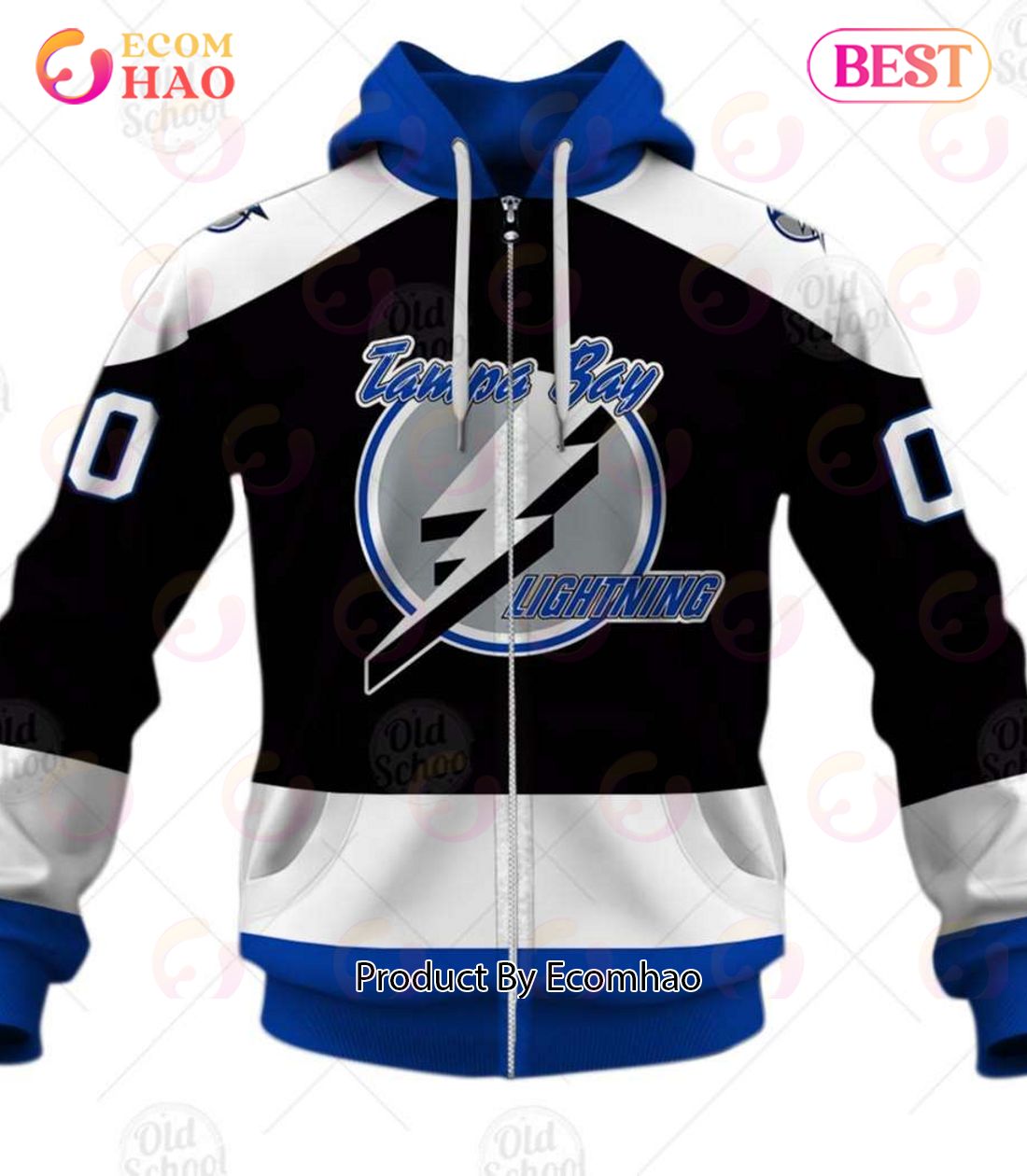 Personalized NHL Tampa Bay Lightning Vintage Black 3D Hoodie For Men Women  - T-shirts Low Price