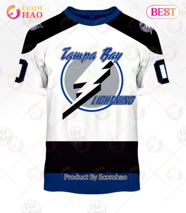 Personalized Vintage NHL Tampa Bay Lightning White Jersey 3D Hoodie