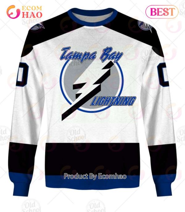 Personalized Vintage NHL Tampa Bay Lightning White Jersey 3D Hoodie