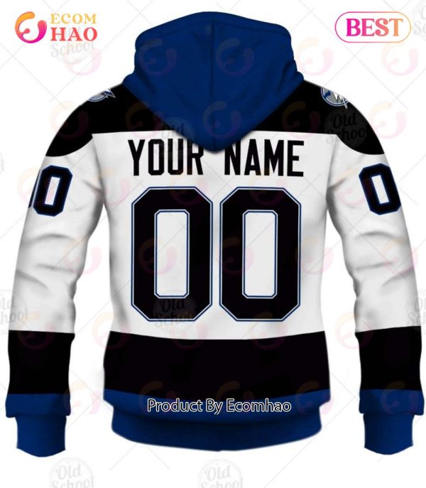 Personalized Vintage NHL Tampa Bay Lightning White Jersey 3D Hoodie