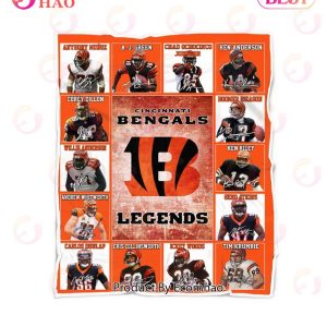 Cincinnati Bengals Legends Quilt, Fleece Blanket