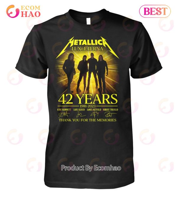Metallica Lux Aeterna 42 Years 1981 – 2023 Thank You For The Memories T-Shirt