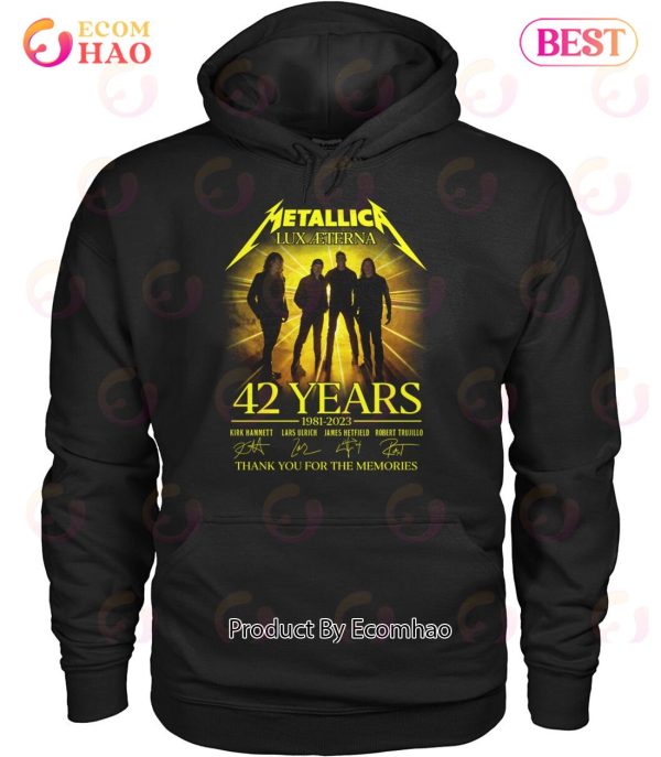 Metallica Lux Aeterna 42 Years 1981 – 2023 Thank You For The Memories T-Shirt