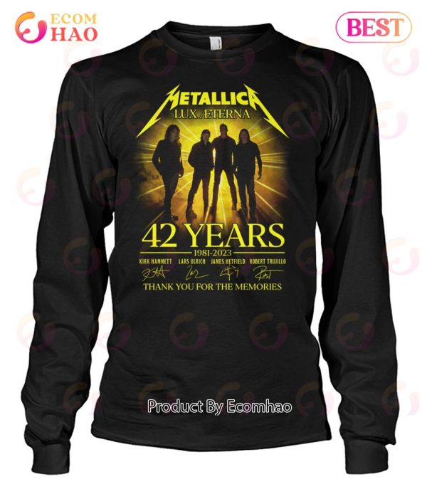 Metallica Lux Aeterna 42 Years 1981 - 2023 Thank You For The Memories T ...