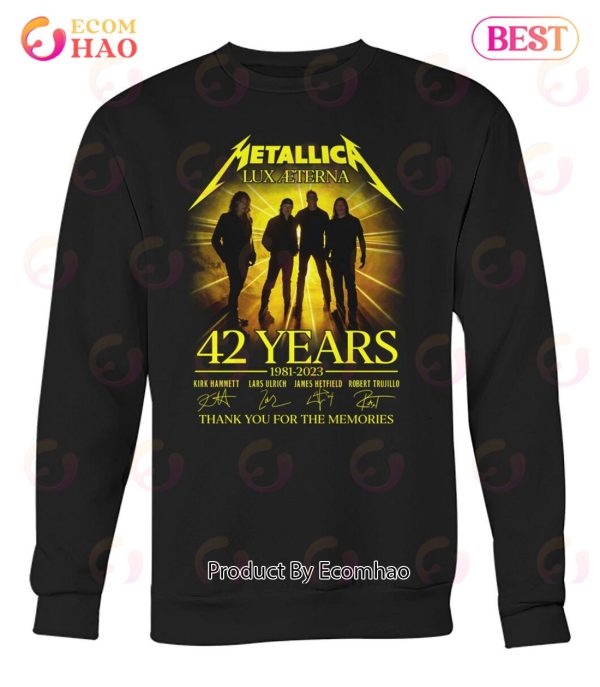 Metallica Lux Aeterna 42 Years 1981 – 2023 Thank You For The Memories T-Shirt