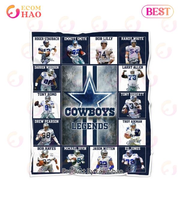 Dallas Cowboys Legends Quilt, Fleece Blanket