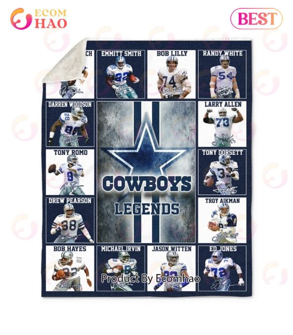 Dallas Cowboys Legends Quilt, Fleece Blanket
