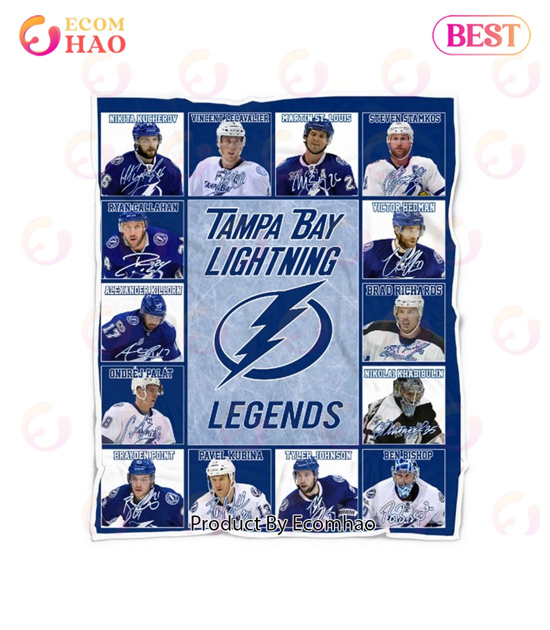 Tampa Bay Lightning Legends Quilt, Fleece Blanket