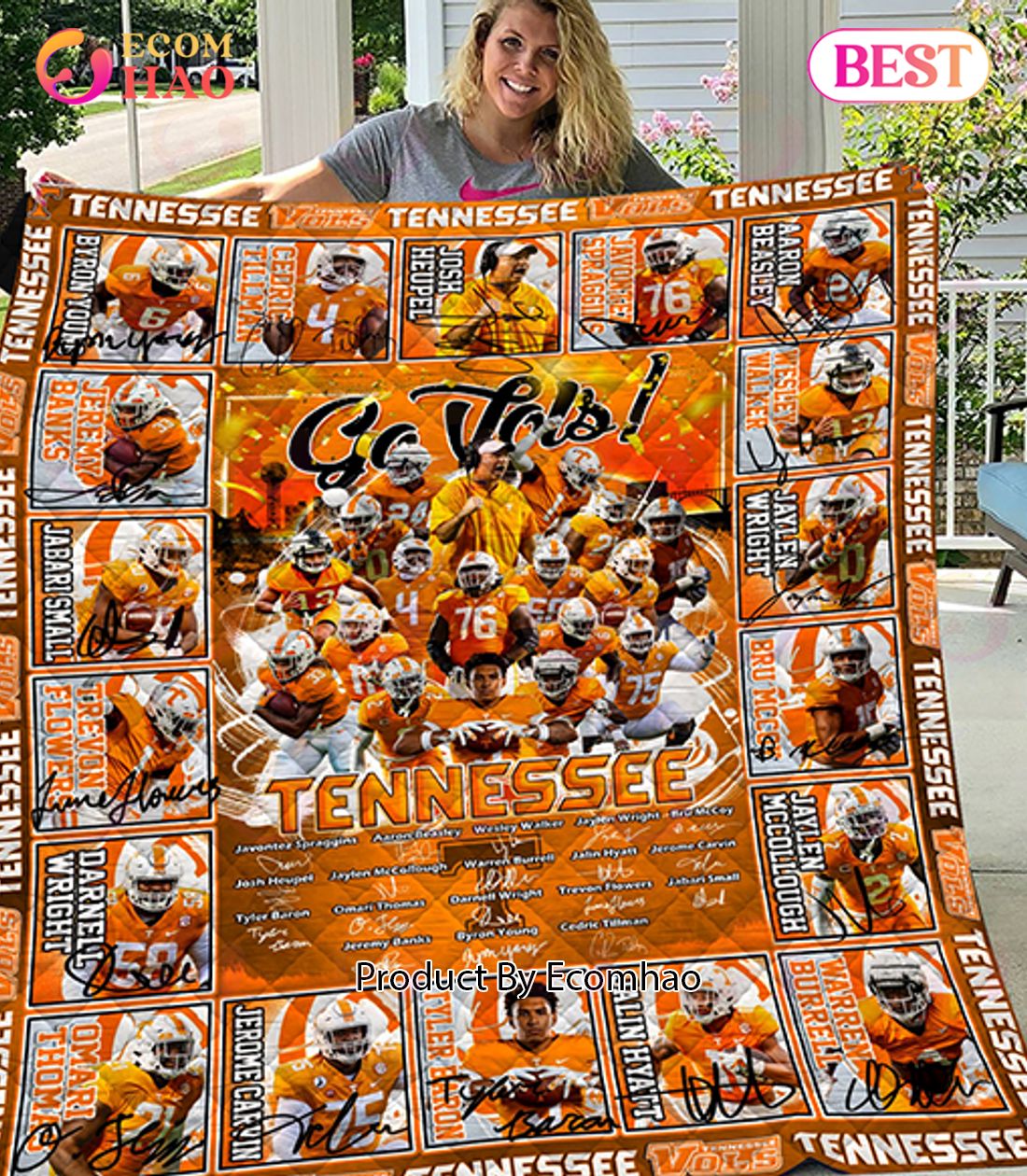 Tennessee Volunteers Football Quilt, Fleece Blanket