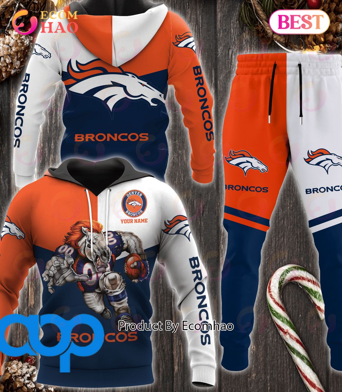 Denver Broncos NFL Personalized Combo 3D Hoodie, Zip Hoodie And Joggers Sports Fans