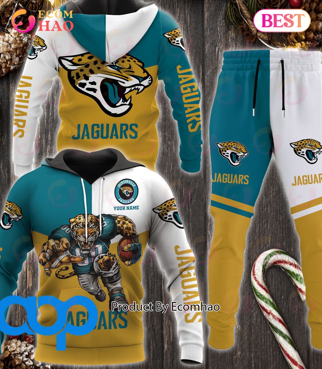 Jacksonville Jaguars NFL Personalized Combo 3D Hoodie, Zip Hoodie And Joggers Sports Fans