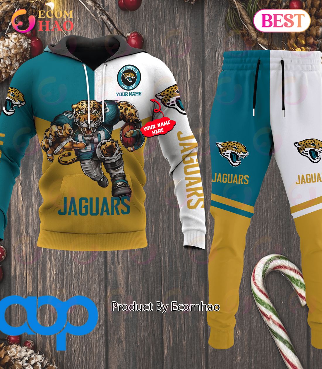 Jacksonville Jaguars NFL Personalized Combo 3D Hoodie, Zip Hoodie And Joggers Sports Fans