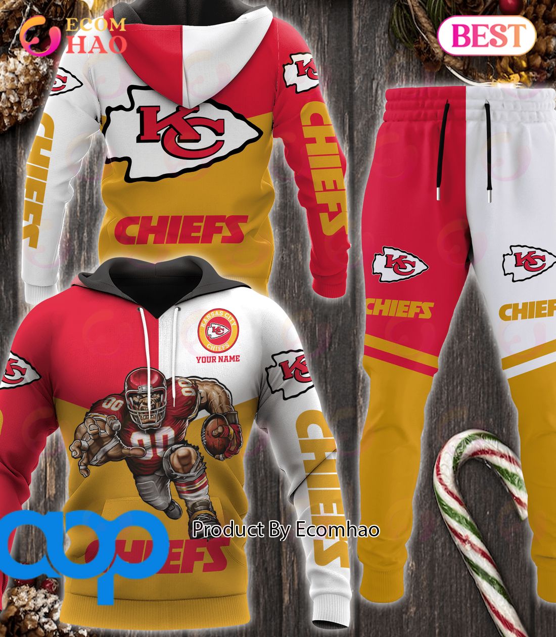 Kansas City Chiefs NFL Personalized Combo 3D Hoodie, Zip Hoodie And Joggers Sports Fans