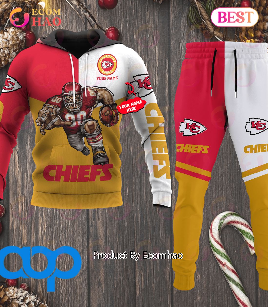 Kansas City Chiefs NFL Personalized Combo 3D Hoodie, Zip Hoodie And Joggers Sports Fans