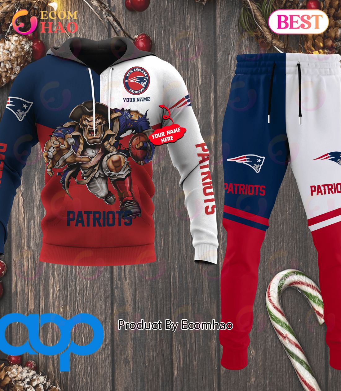 New England Patriots NFL Personalized Combo 3D Hoodie, Zip Hoodie And Joggers Sports Fans