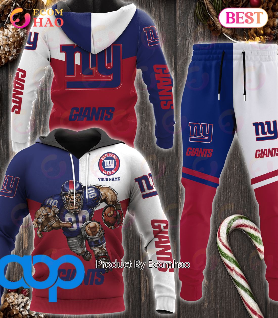 New York Giants NFL Personalized Combo 3D Hoodie, Zip Hoodie And Joggers Sports Fans