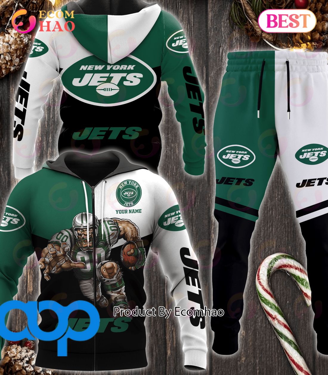 New York Jets NFL Personalized Combo 3D Hoodie, Zip Hoodie And Joggers Sports Fans