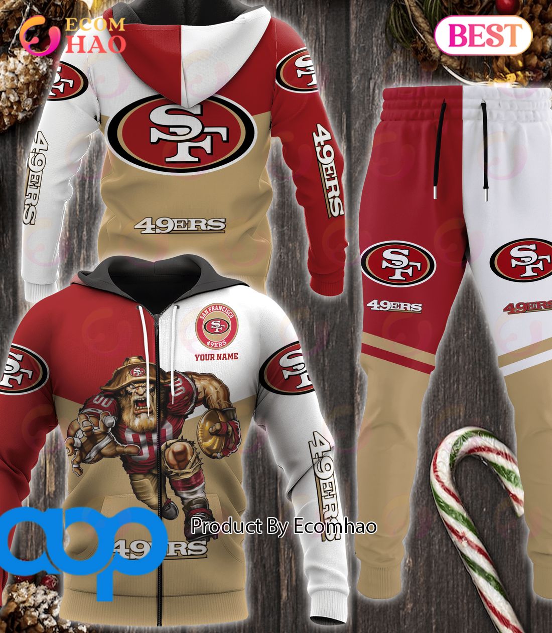 San Francisco 49ers NFL Personalized Combo 3D Hoodie, Zip Hoodie And Joggers Sports Fans