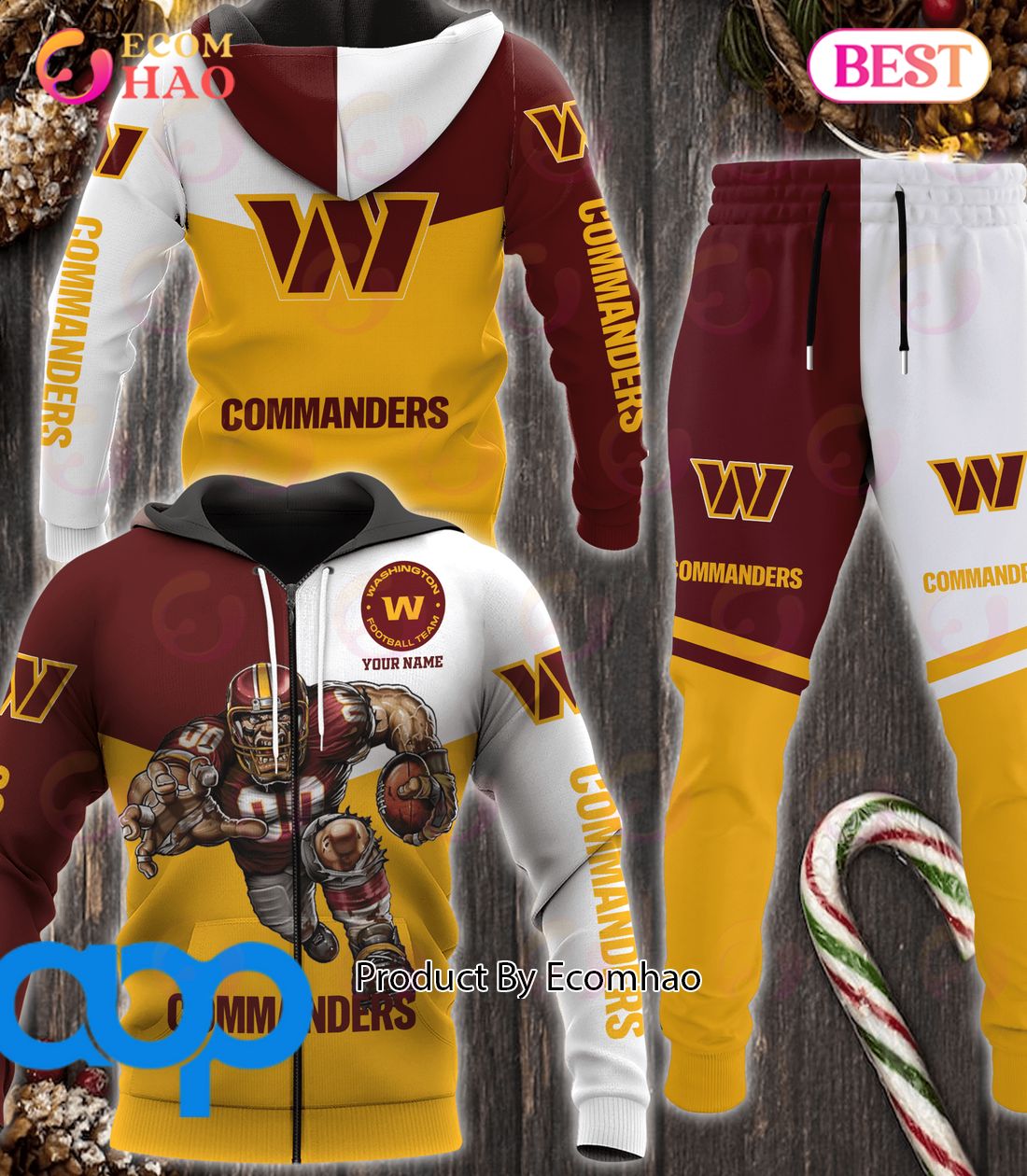 Washington Commanders NFL Personalized Combo 3D Hoodie, Zip Hoodie And Joggers Sports Fans