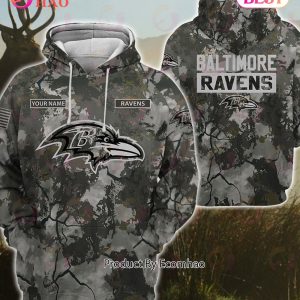 NFL Baltimore Ravens Personalized Your Name Hungting Camo Style 3D Hoodie,T Shirt, Sweatshirt, Zipper