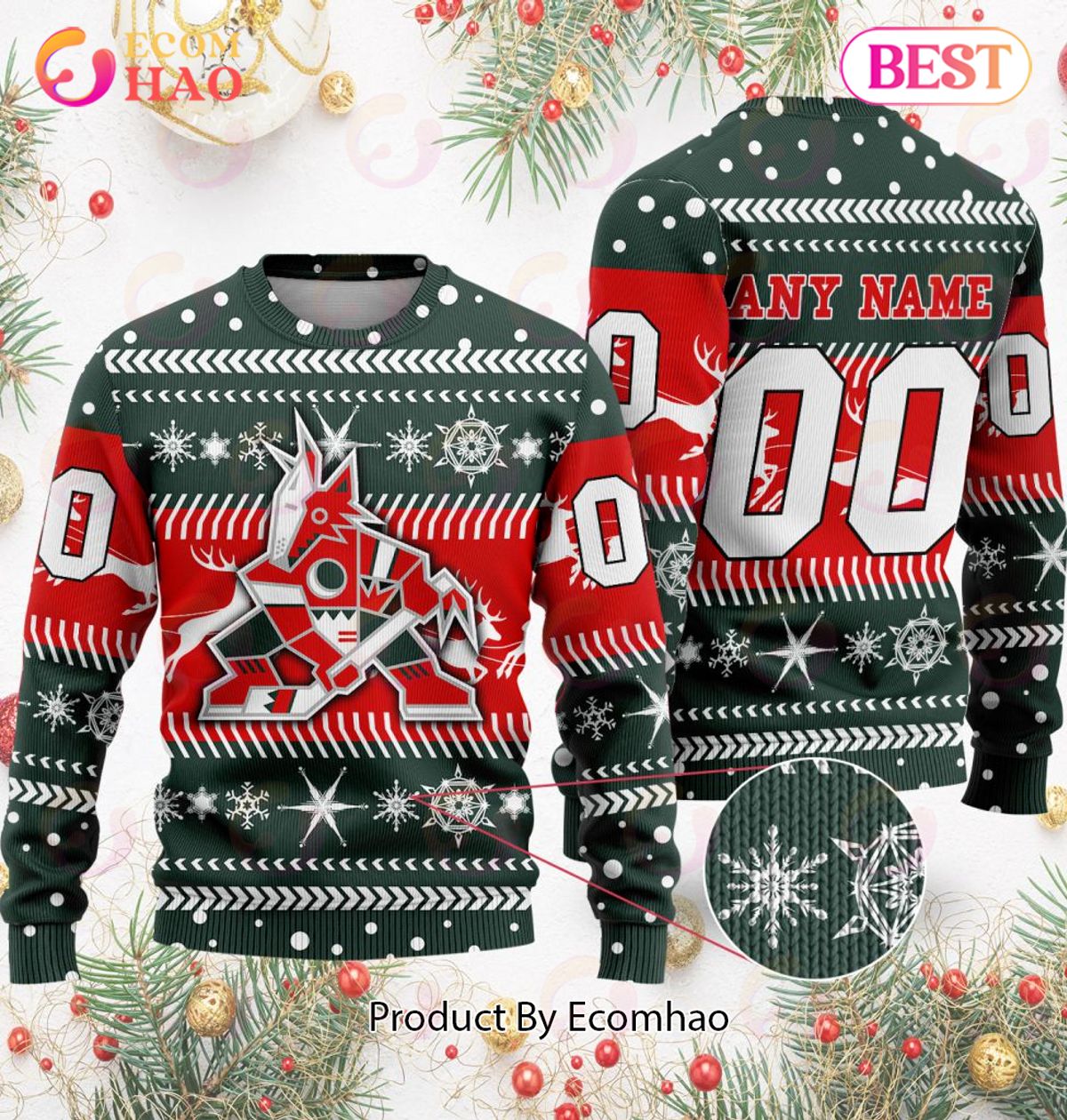 NHL Arizona Coyotes Specialized For Chrismas Season 3D Sweater