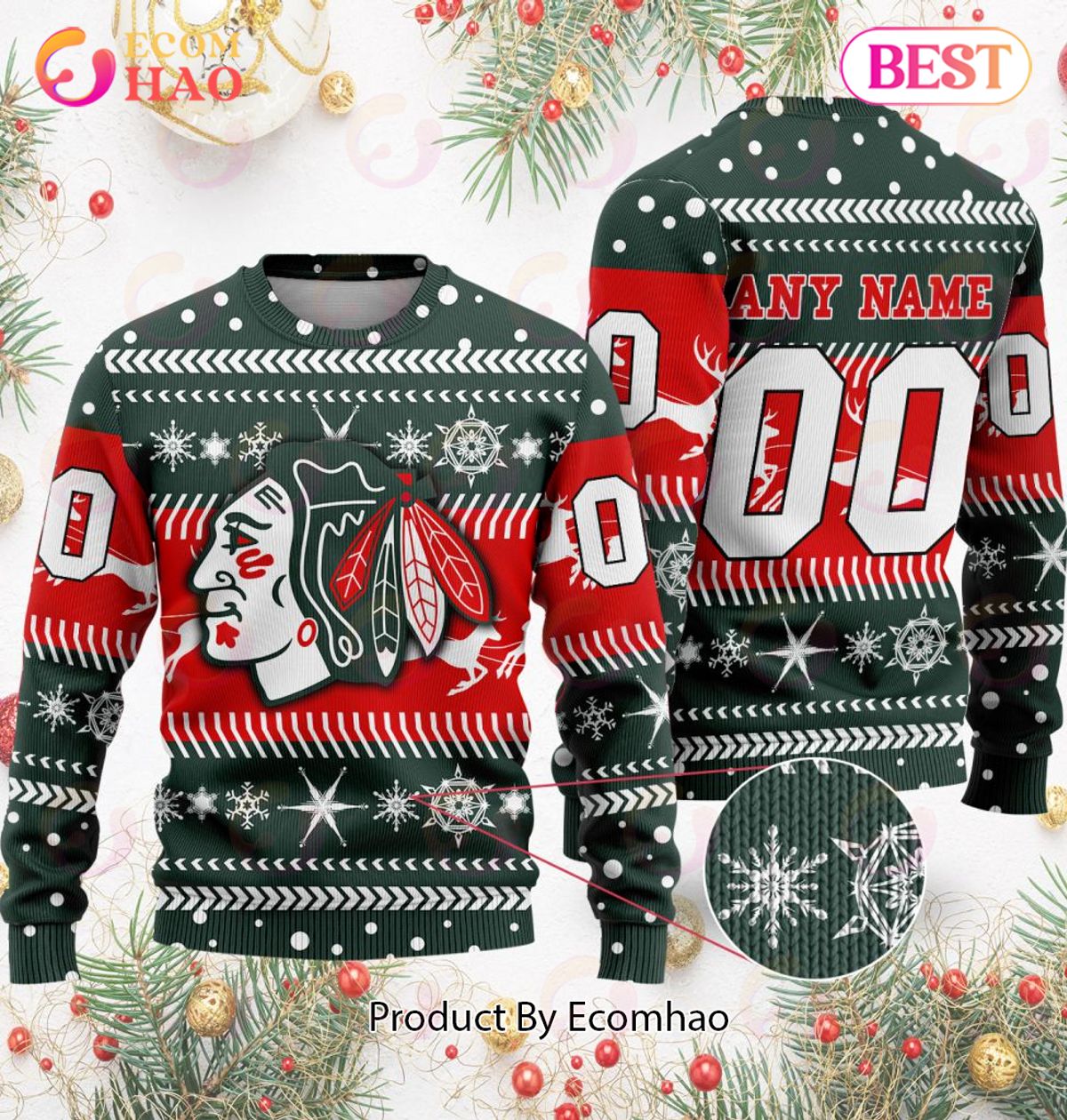 NHL Detroit Red Wings Specialized For Chrismas Season 3D Sweater