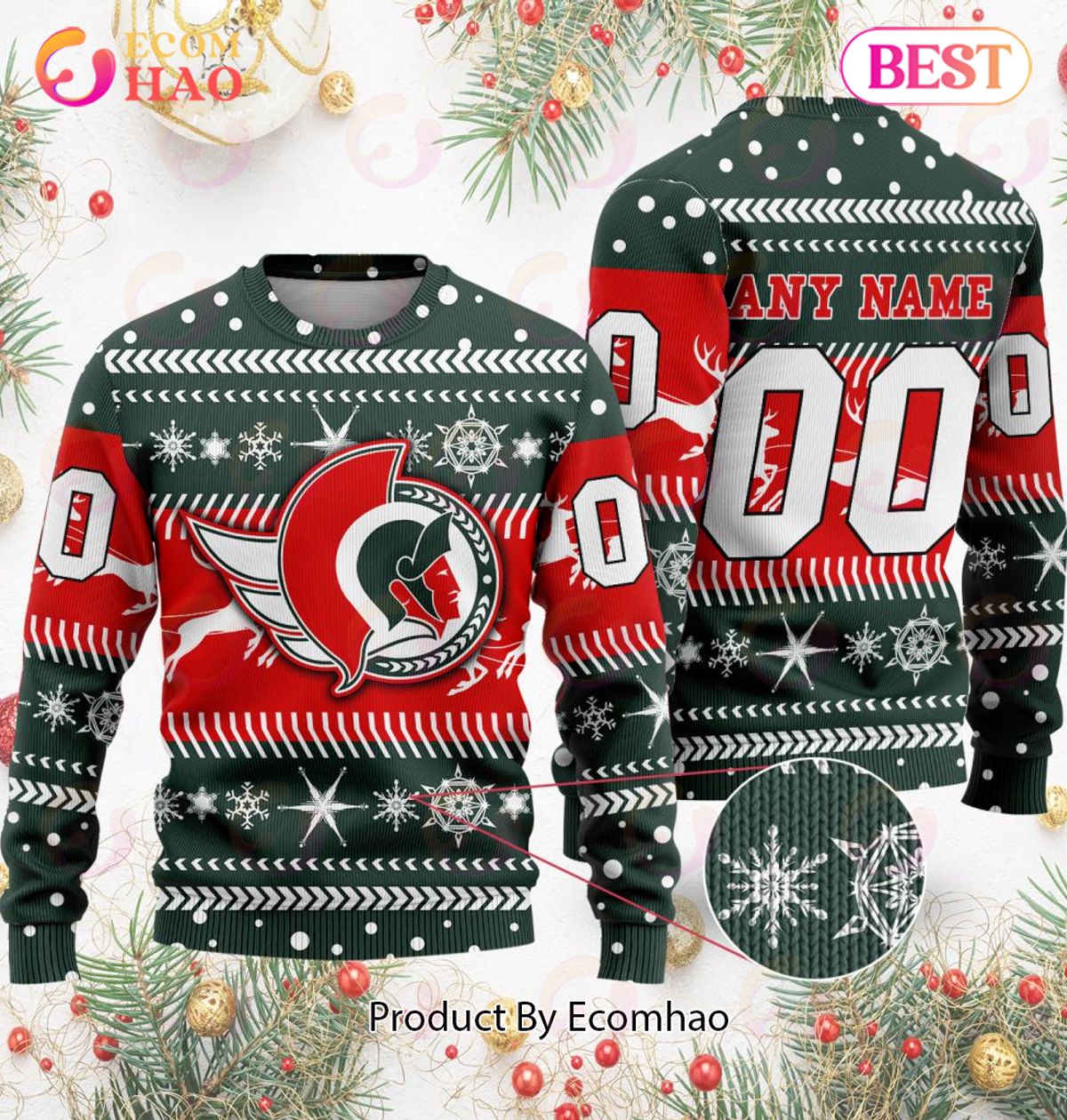 NHL Ottawa Senators Specialized For Chrismas Season 3D Sweater