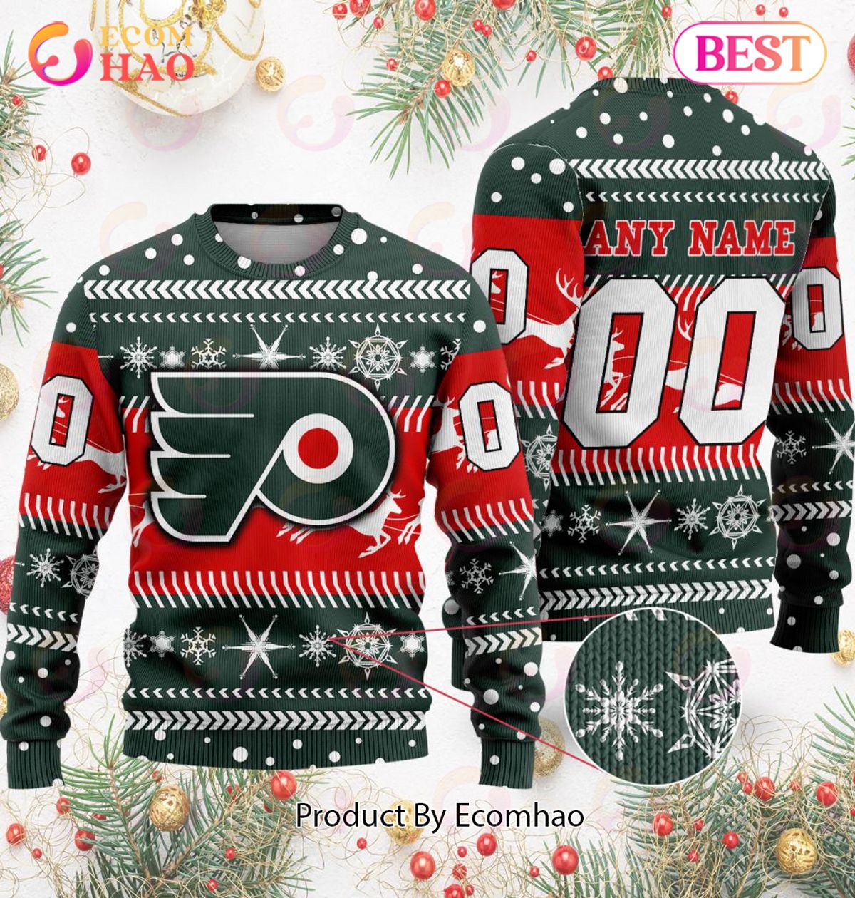 NHL Philadelphia Flyers Specialized For Chrismas Season 3D Sweater