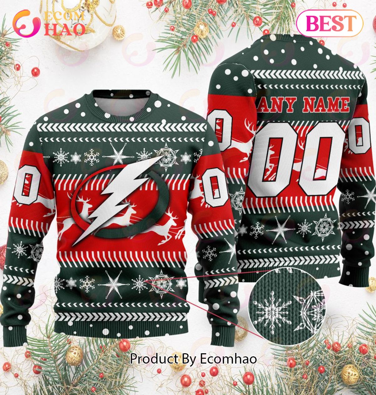 NHL Tampa Bay Lightning Specialized For Chrismas Season 3D Sweater