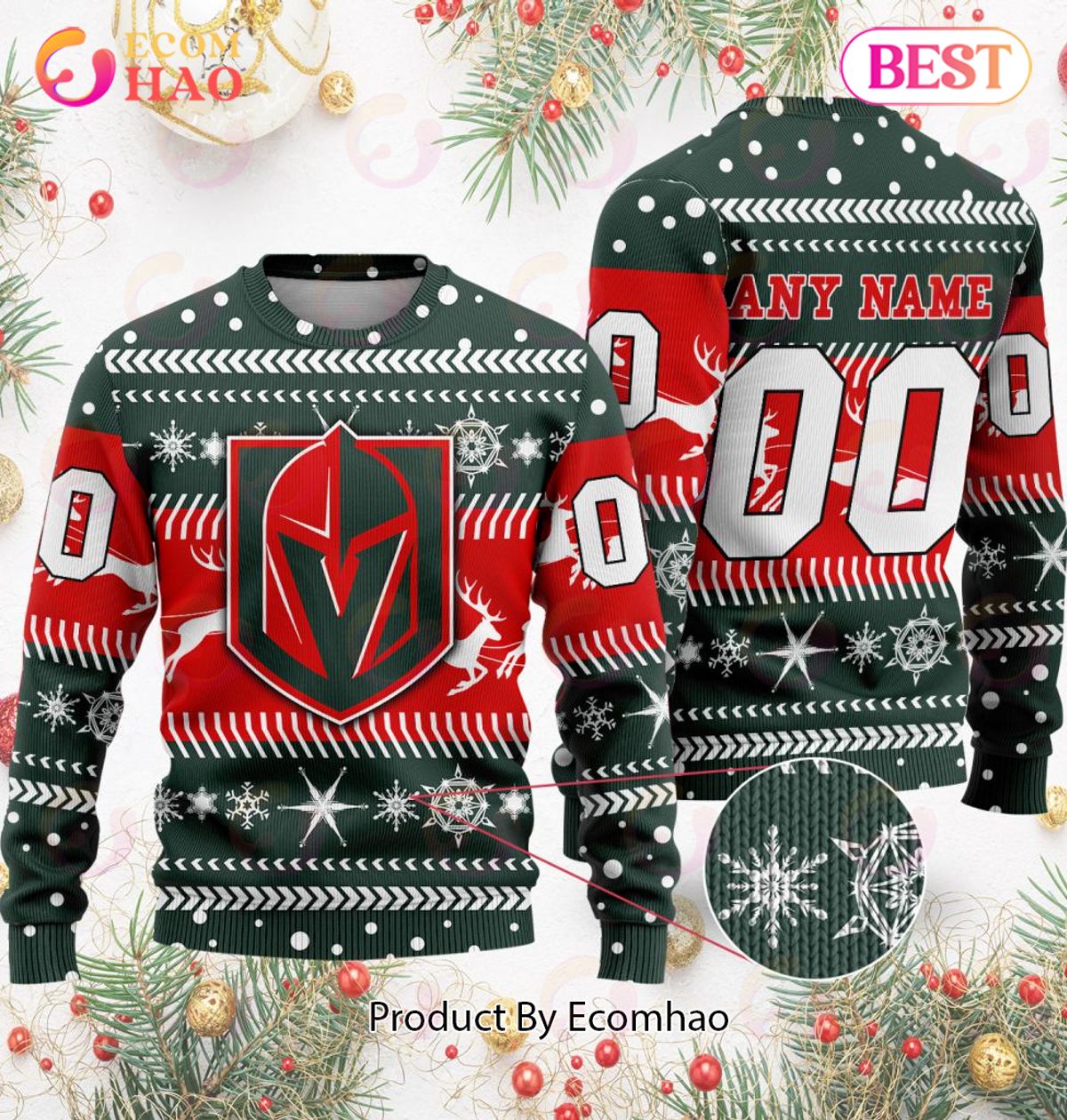 NHL Vegas Golden Knights Specialized For Chrismas Season 3D Sweater