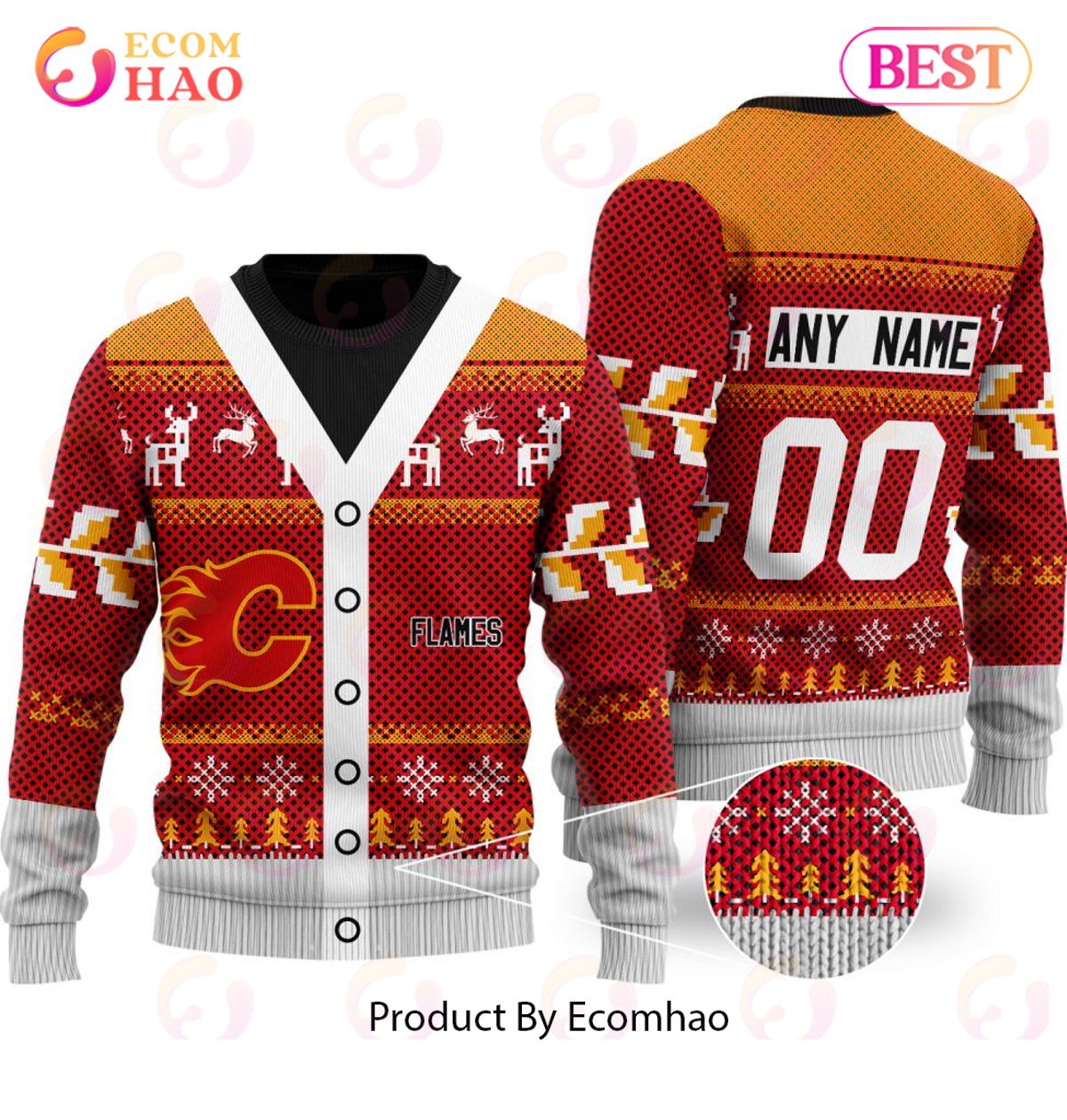 NHL Calgary Flames Specialized Unisex Sweater For Chrismas Season