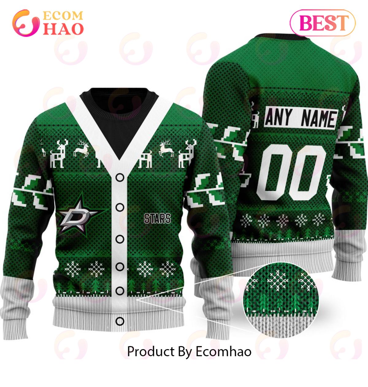 NHL Dallas Stars Specialized Unisex Sweater For Chrismas Season