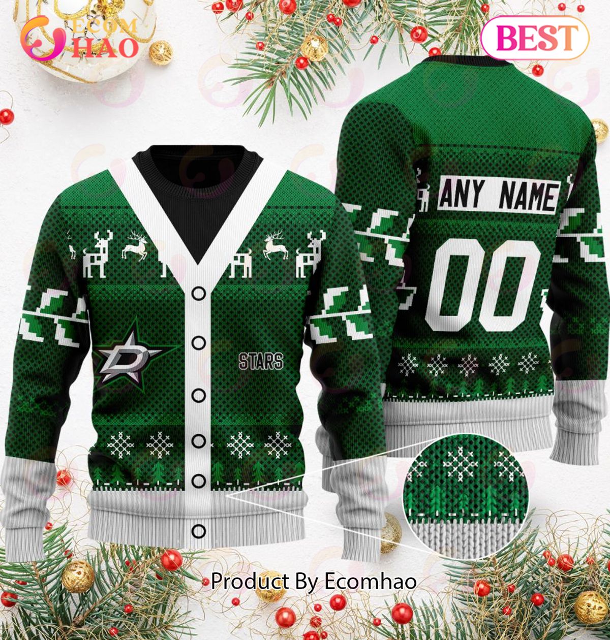 NHL Dallas Stars Specialized Unisex Sweater For Chrismas Season