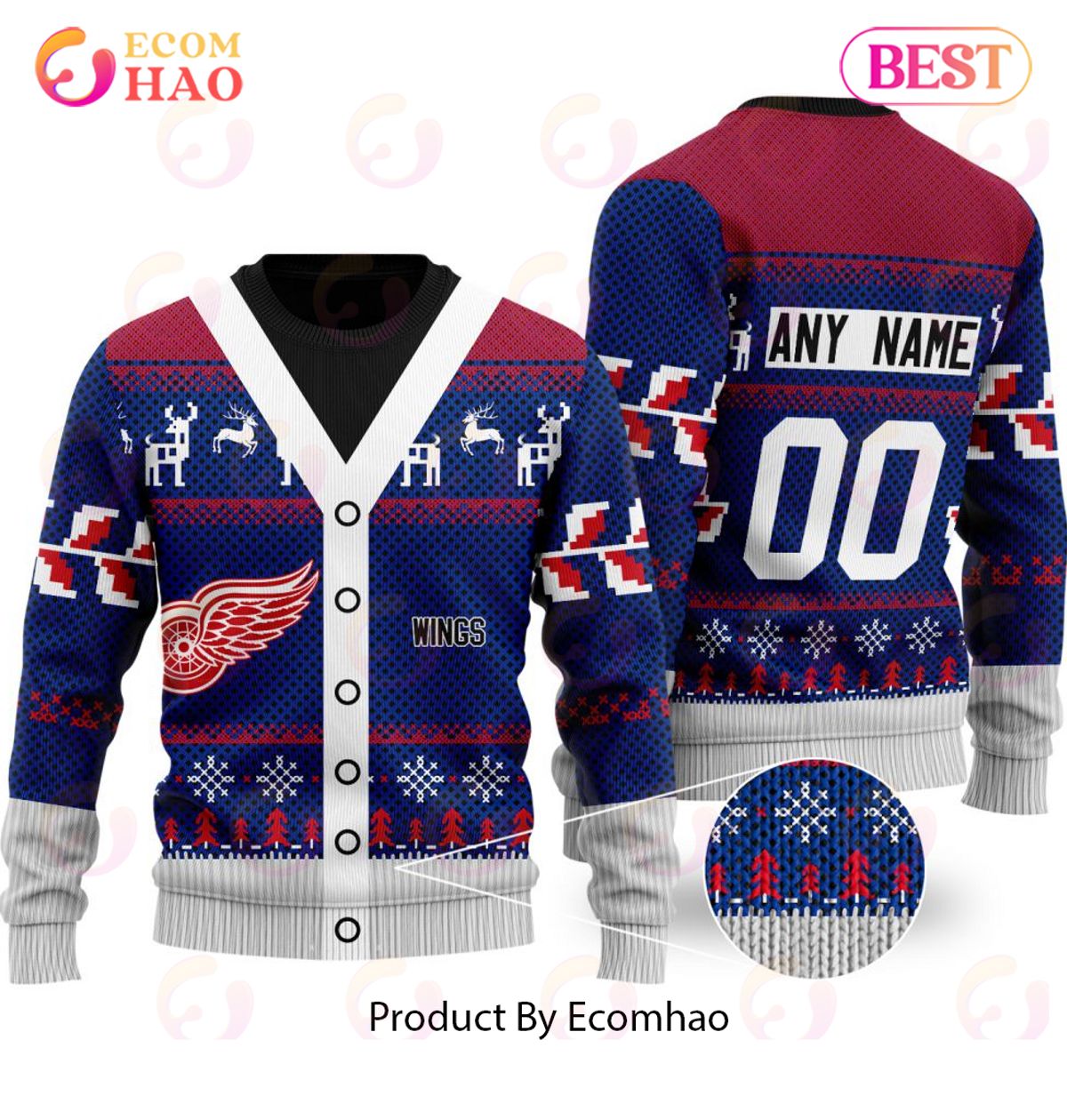 NHL Detroit Red Wings Specialized Unisex Sweater For Chrismas Season