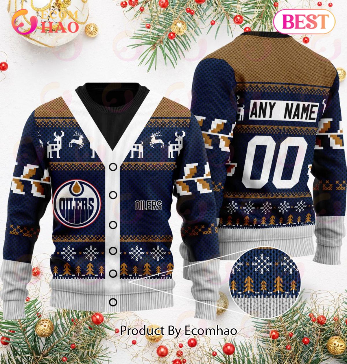 NHL Edmonton Oilers Specialized Unisex Sweater For Chrismas Season