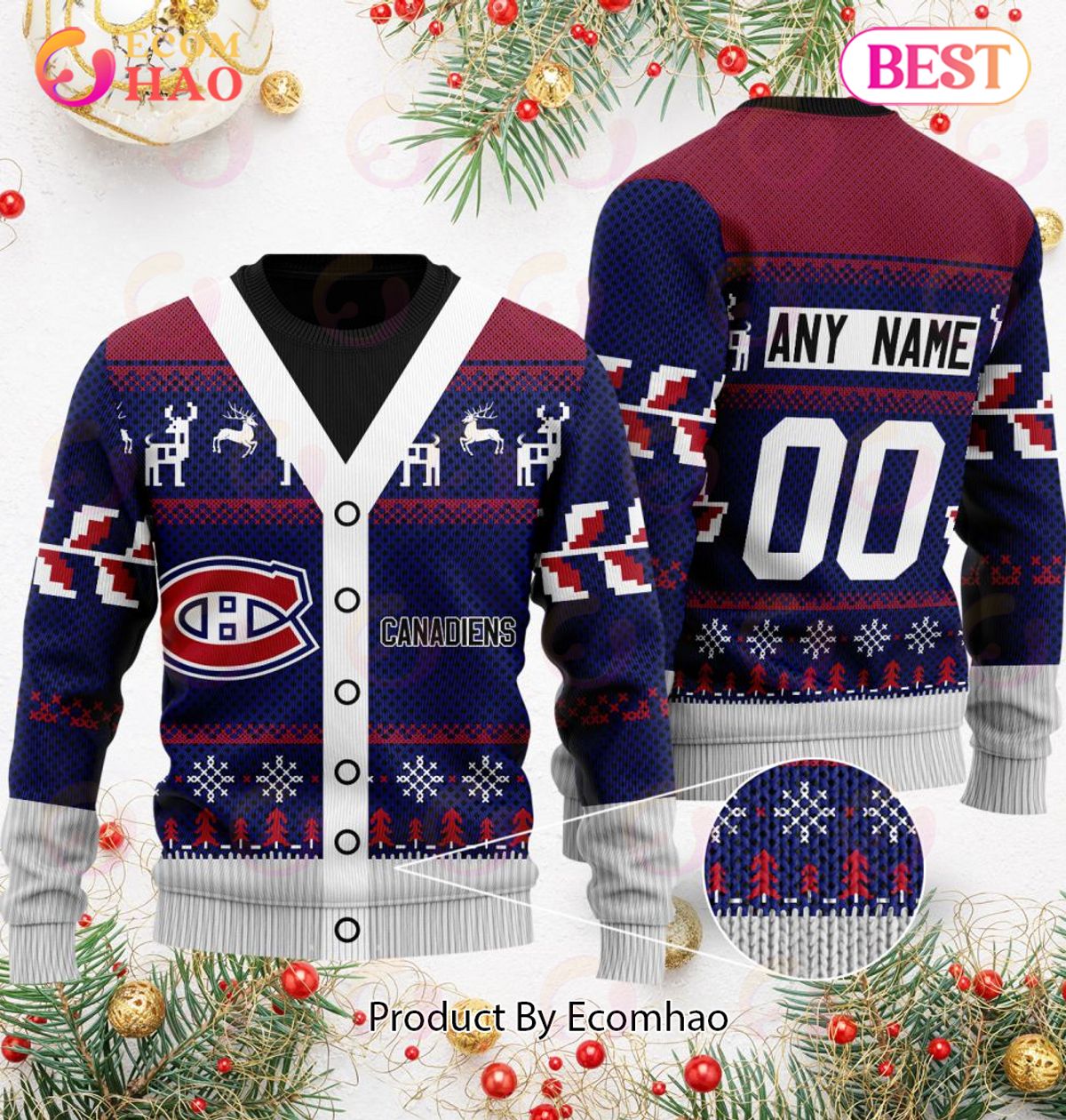 NHL Montreal Canadiens Specialized Unisex Sweater For Chrismas Season