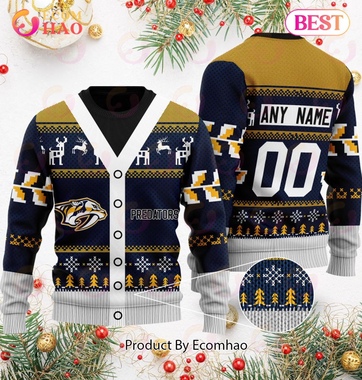 NHL Nashville Predators Specialized Unisex Sweater For Chrismas Season