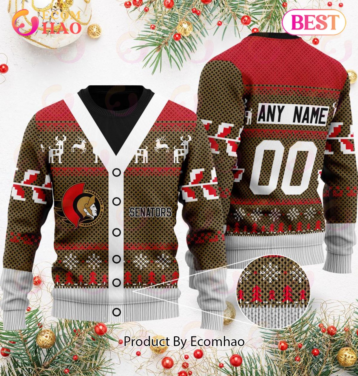 NHL Ottawa Senators Specialized Unisex Sweater For Chrismas Season