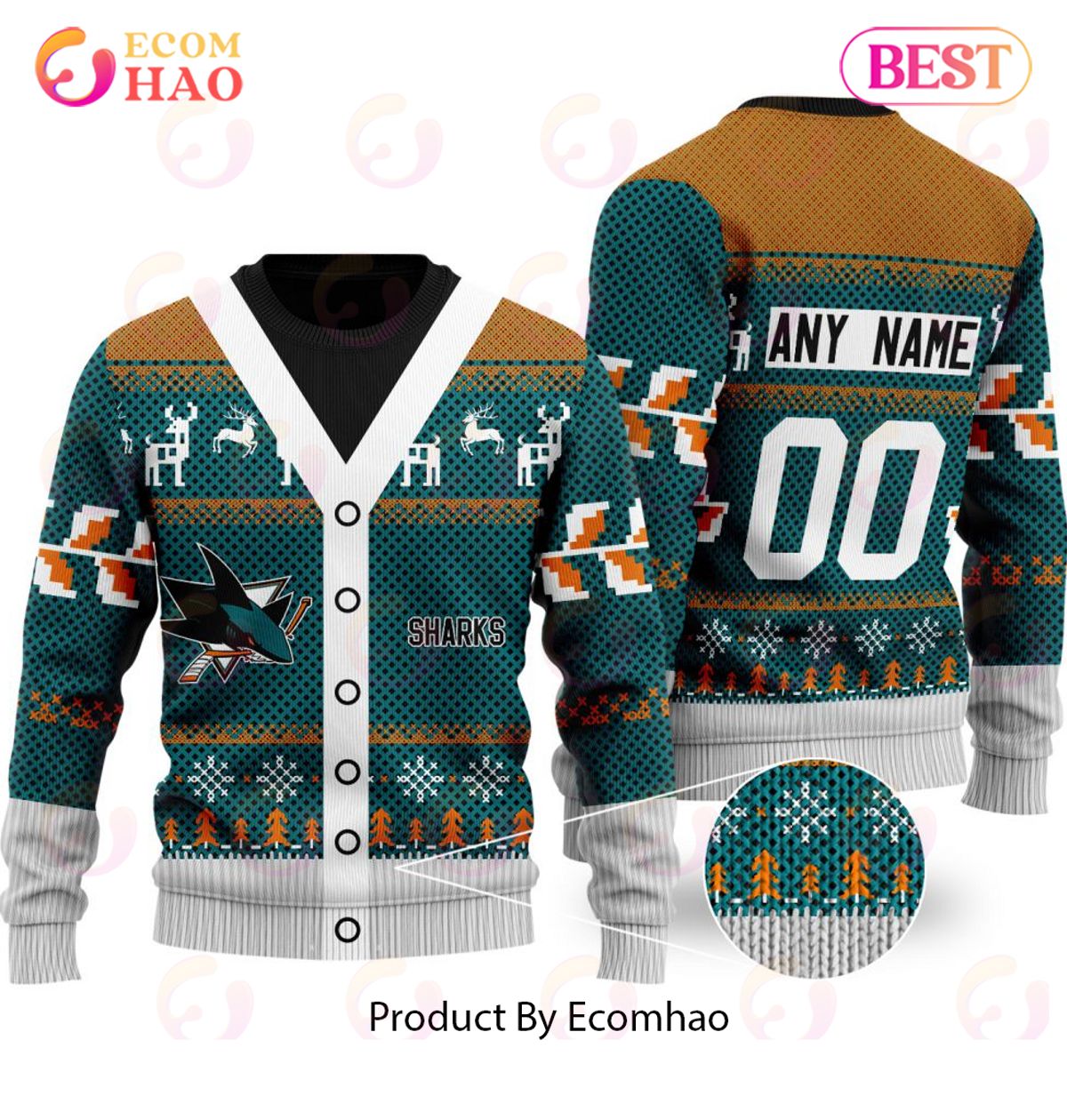 NHL San Jose Sharks Specialized Unisex Sweater For Chrismas Season