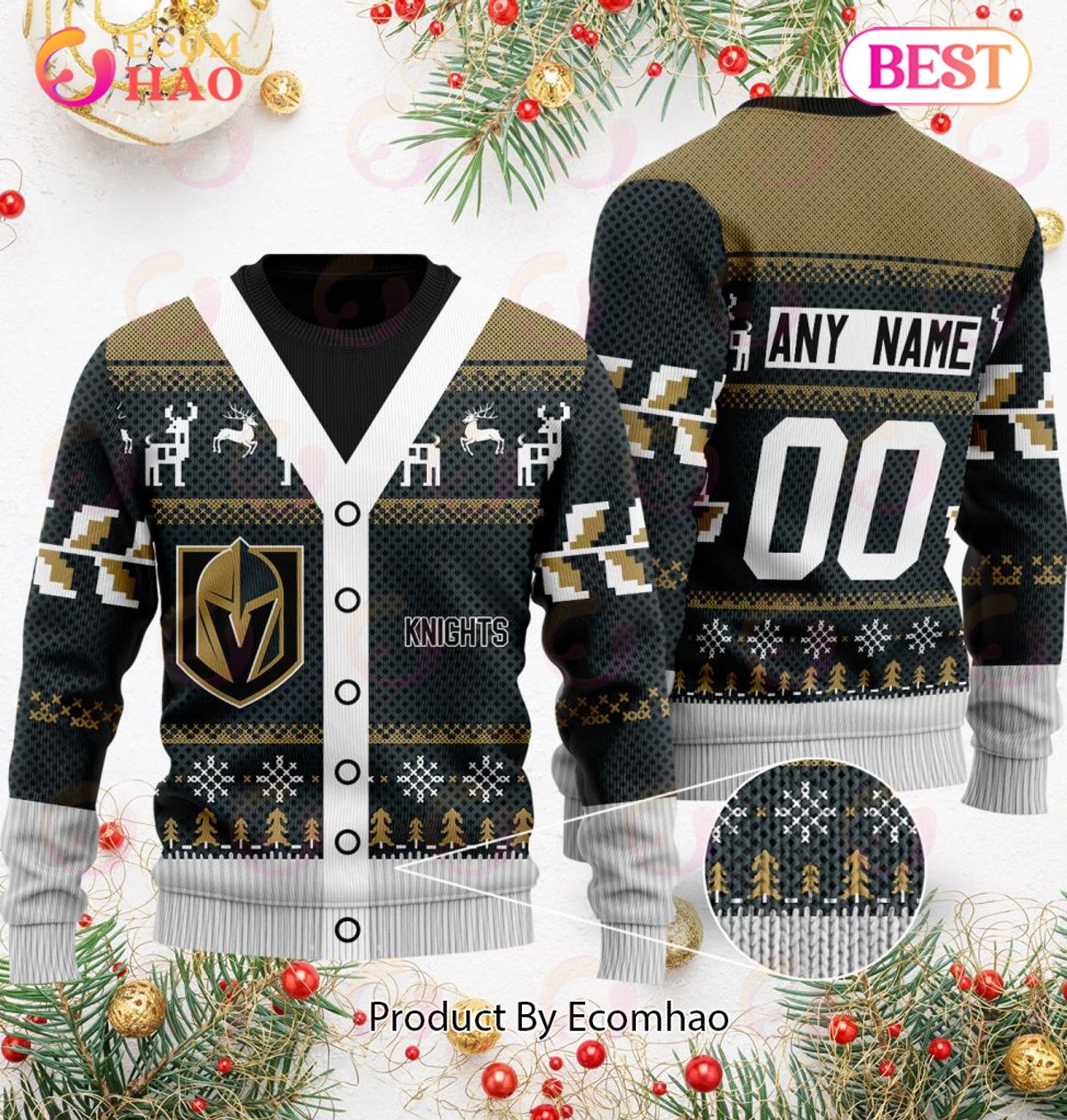 NHL Vegas Golden Knights Specialized Unisex Sweater For Chrismas Season