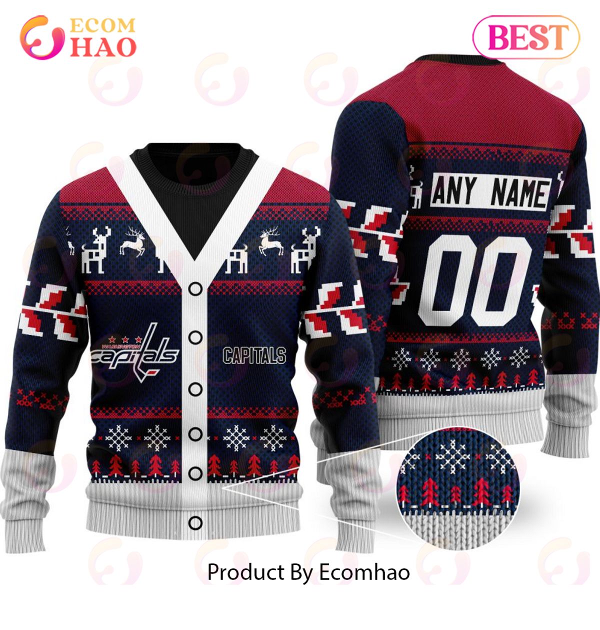 NHL Washington Capitals Specialized Unisex Sweater For Chrismas Season