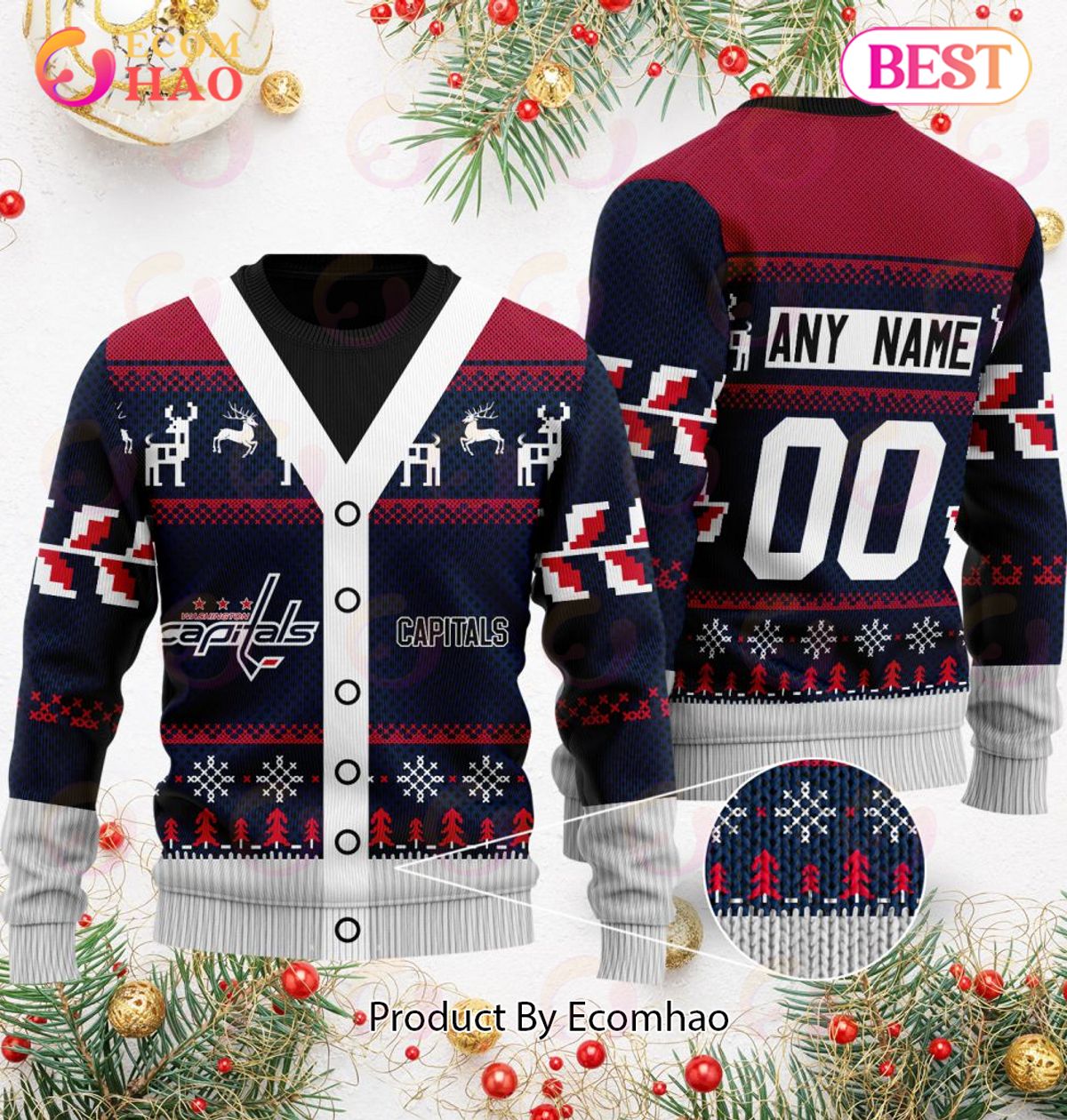 NHL Washington Capitals Specialized Unisex Sweater For Chrismas Season